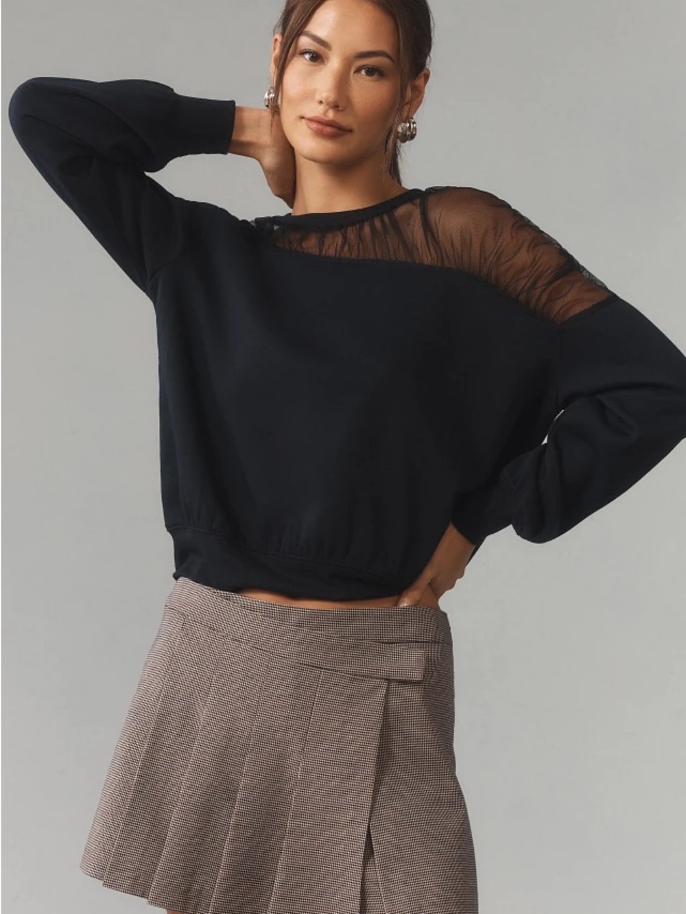 NWT Maeve by Anthropologie Sheer Insert Sweatshirt